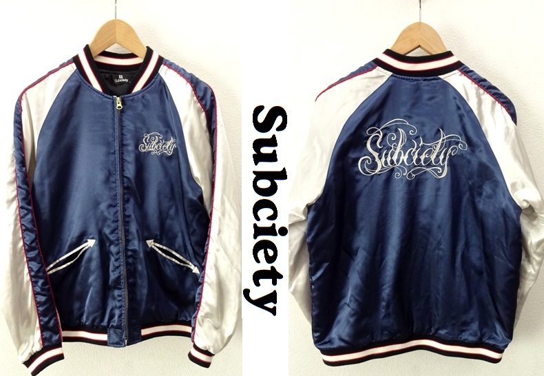 お買い得，新品 SUBCIETY：サブサエティ 刺繍入り スカジャン size L ネイビー&times;パールホワイト スーベニア(クライミー)｜売買されたオークション情報、yahooの商品情報をアーカイブ公開 - オークファン クライミー