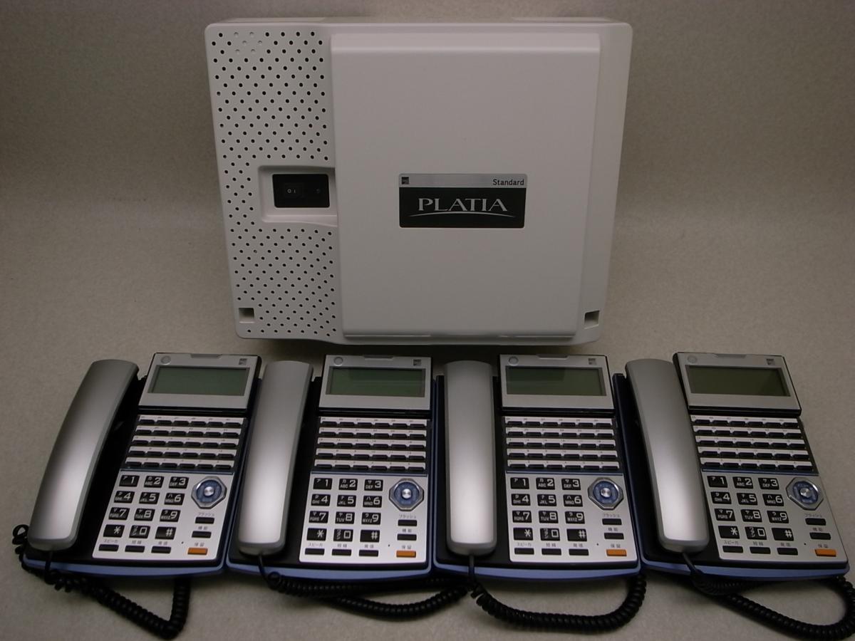SAXA/サクサ PLATIA 主装置 PT1000Std ＋ 電話機 TD720(K) 黒 4台　示名条未記入【保証付/即日出荷/当日引取可/大阪発】No.1 改180912