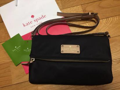 katespade ケイトスペード ナイロン×レザー 斜めがけショルダーバッグ