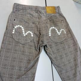 美品★Evisu FAIRWAY GENES GOLF チェックストレッチパンツ エビス ジーンズゴルフ32×35 エヴィス