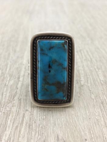 NAVAJO◇ナバホ族/RT刻印/ターコイズリング/SILVER/19号/STERLING
