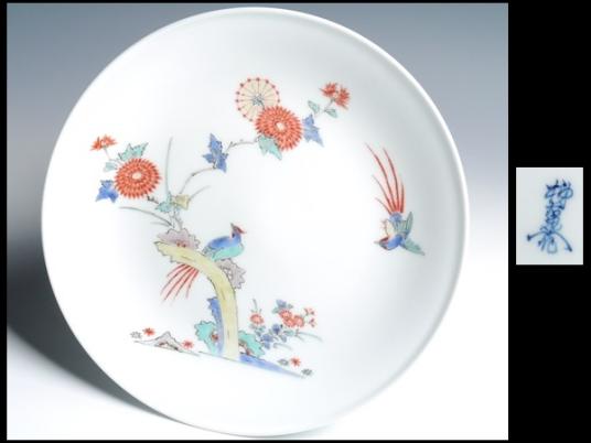 古伊万里 富貴長春 染付蛸唐草牡丹文長皿/長角皿