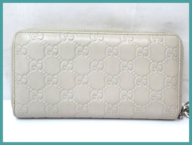 79709☆GUCCI/グッチ ラウンドファスナー長財布/アイボリー/GG柄 