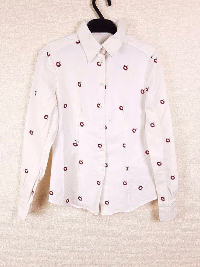 G) MIU MIU ミュウミュウ レディース ホワイト 花総柄 長袖 シャツ 
