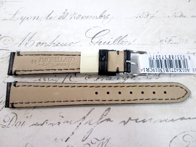 MORELLATO 14mm 黒 BELLINI ヘリテージレザー*1
