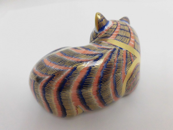 ロイヤルクラウンダービー／フィギュリン／ペルシャ猫の置物／英国