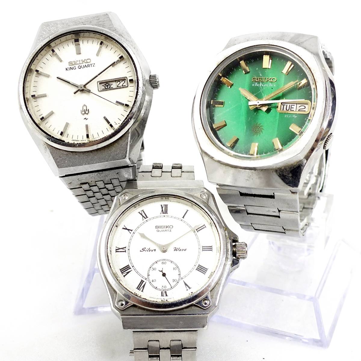 SEIKO セイコー advan 7039-7011 Silver wave 2628-0060 KING QUARTZ 