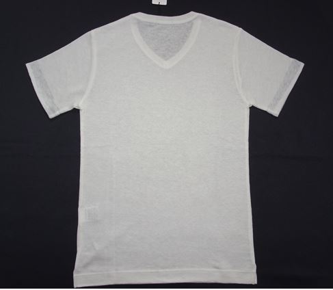 ブラックレーベル　クレストブリッジ　新品 Vネック 麻混　半袖 シャツ 　２(M)　オフ白