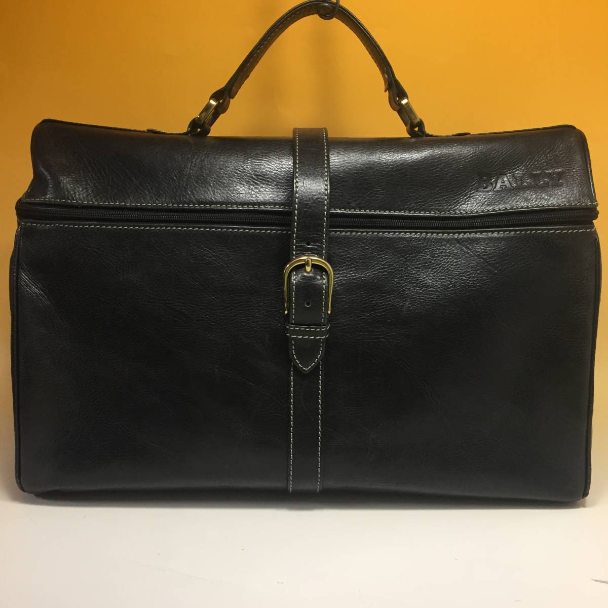BALLY◇バリー◇ヴィンテージ レザー ボストンバッグ◇黒 