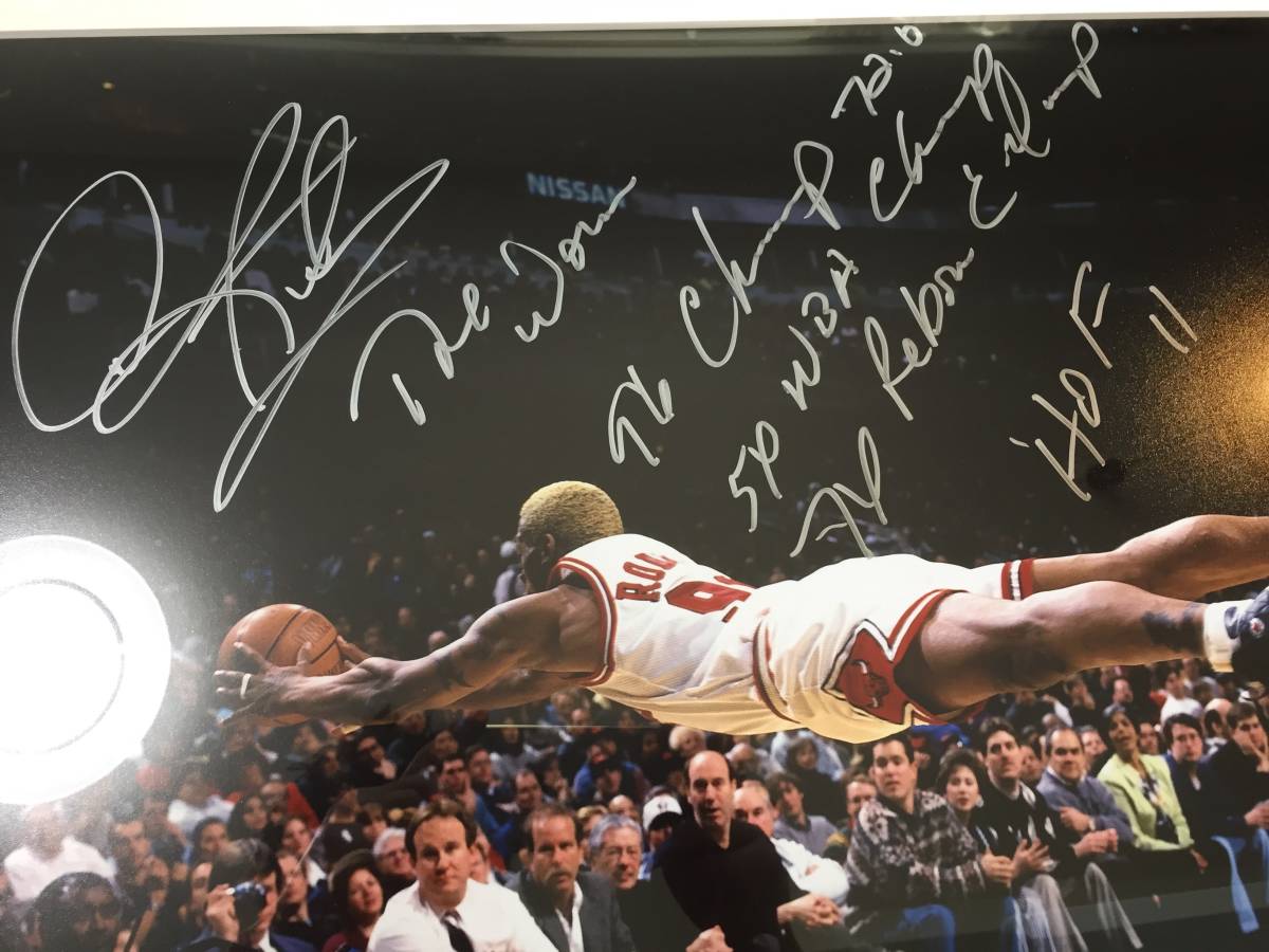 デニスロッドマン RODMAN レア シカゴ ブルズ Bulls サイン 証明書付 