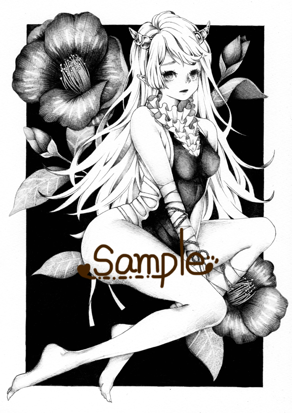 同人手描きイラスト [オリジナル 椿姫]