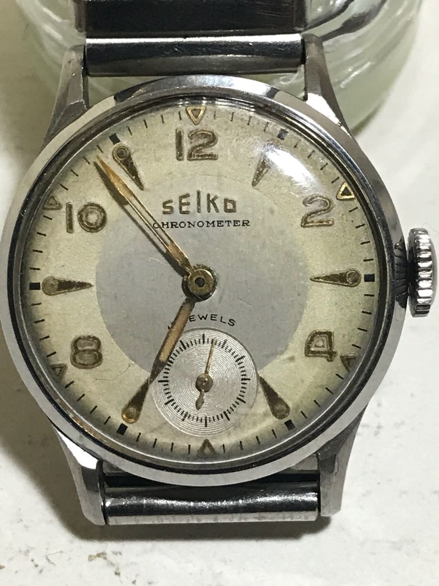 セイコークロノメーター スモセコ ジャンク 昭和初期SEIKO クロノ 