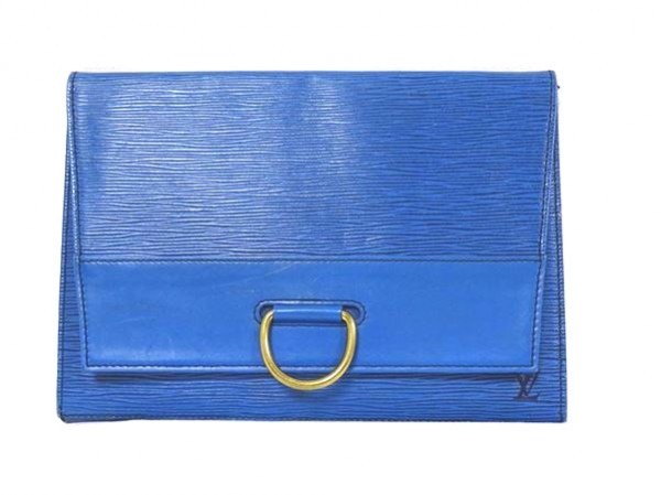 ルイヴィトン クラッチバッグ ロゴ エピライン レザー 革 ブルー ロゴ