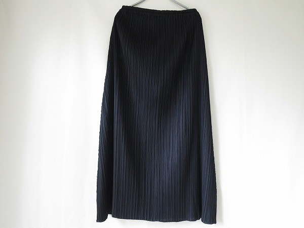 プリーツプリーズ ネイビーロングスカート PLEATS PLEASEイッセイ