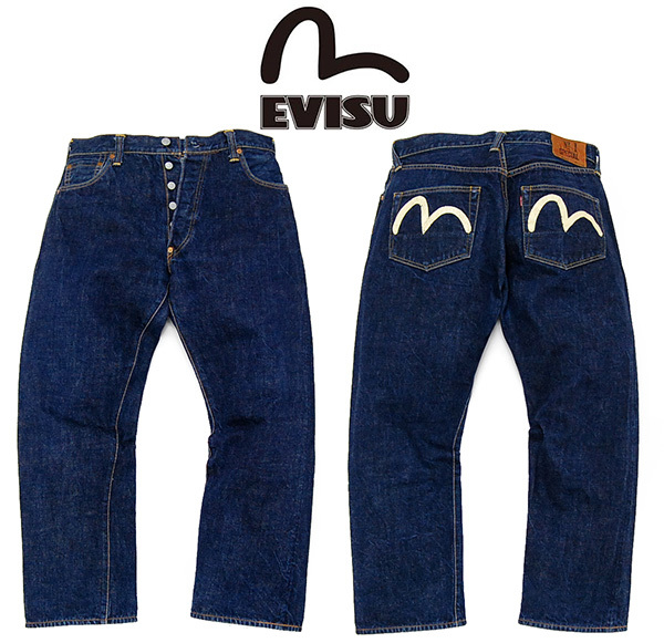 濃紺激色！美品 エヴィス EVISU 2000 No1スペシャル カモメペイント 