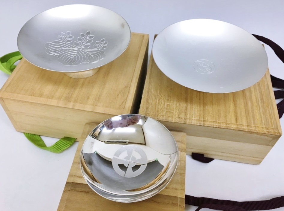 銀杯 3点セット 純銀製 銀製品 シルバー 銀盃 235.5g 酒器 盃 箱入り