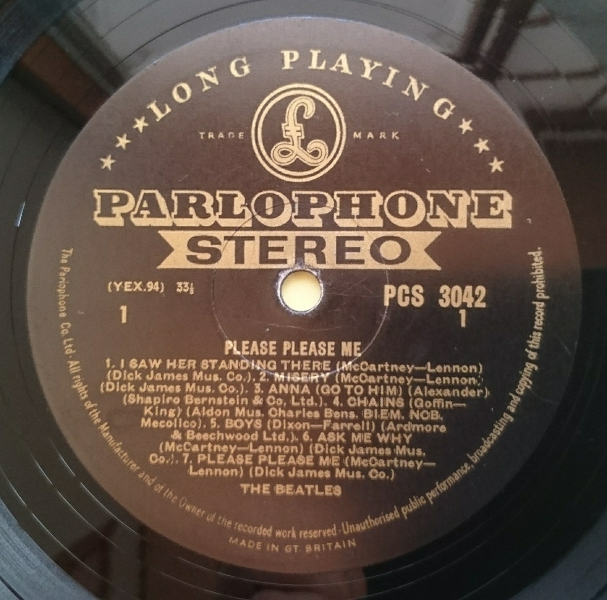 ビートルズ LP【STEREO／GOLD PARLOPHONE】「PLEASE PLEASE ME」UK盤 