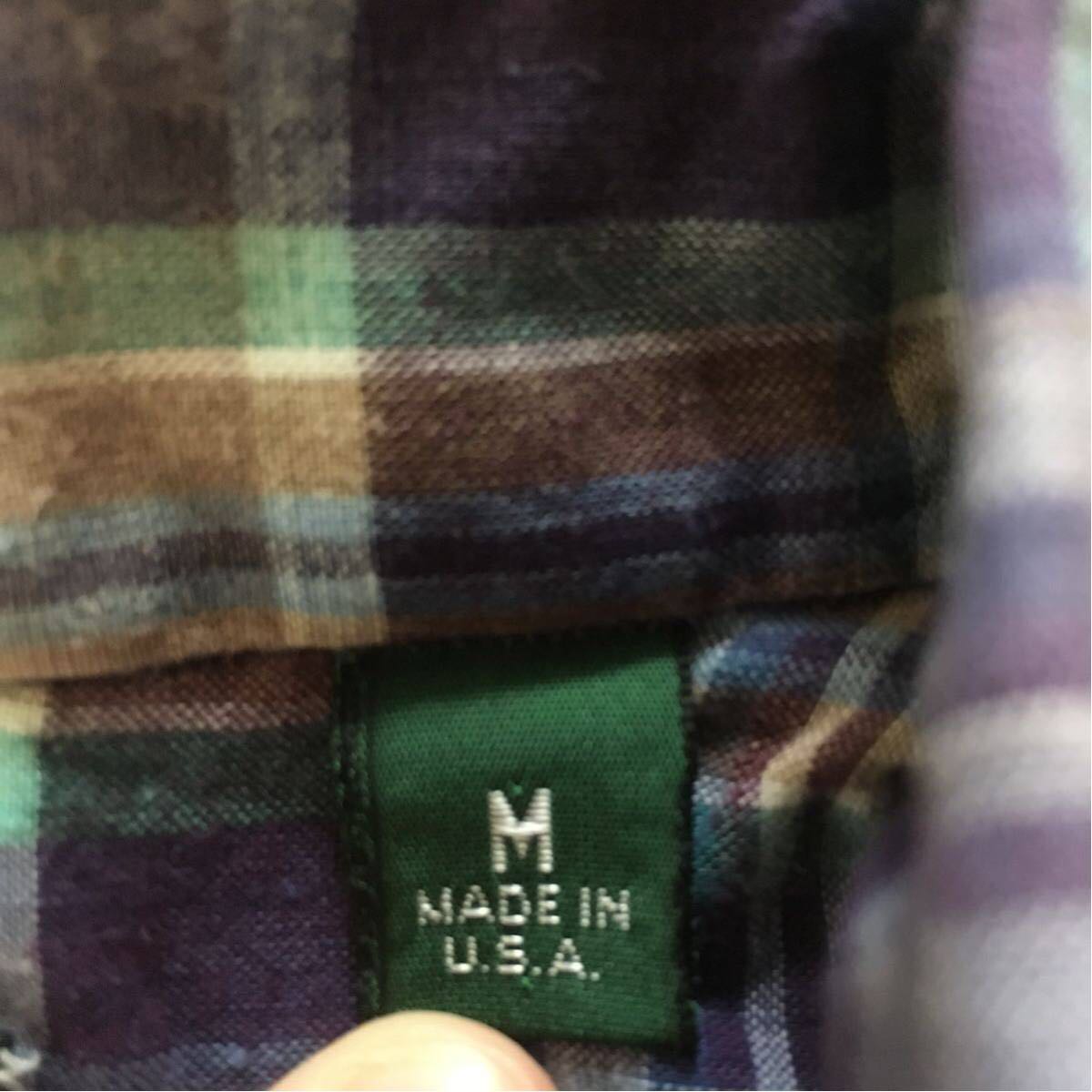 美品 GITMAN BROS ギットマンブラザーズ マドラスチェック ボタン 