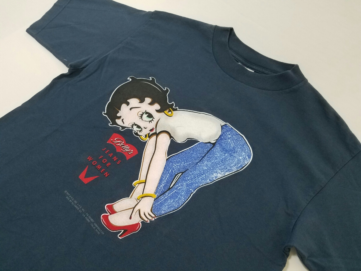 得価，本物保証 90s ビンテージ USA製 BETTY BOOP ベティちゃん ベティ 半袖Ｔシャツ size M USA古着 97年製 180679 AAA メンズ(イラスト、キャラクター)｜売買されたオークション情報、yahooの商品情報をアーカイブ公開 Mサイズ
