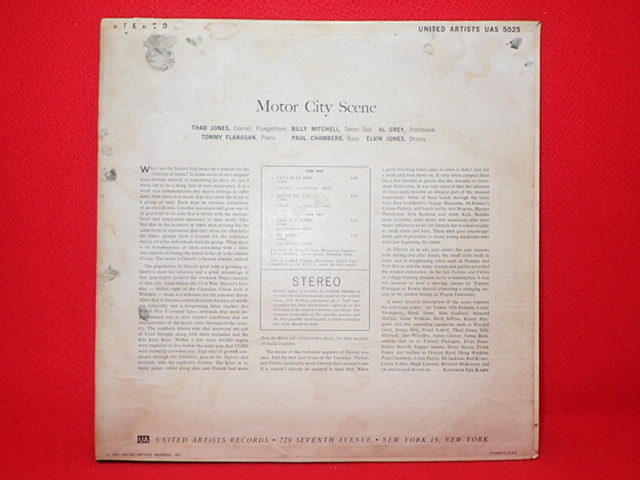 1円開始【超メガレア★USオリジナル美盤 青ラベル/DG】★THAD JONES/MOTOR CITY SCENE★TOMMY FLANAGAN，AL GREY，PAUL CHAMBERS名演★神洗浄