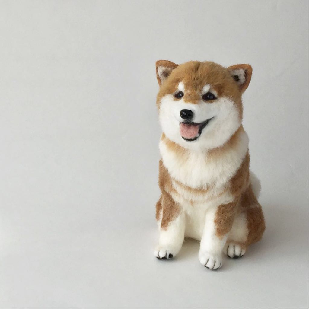 羊毛フェルト豆柴犬ハンドメイド 羊毛フェルト 豆柴 柴犬 ハンドメイド - 犬 安全ピン かわいすぎて悶絶
