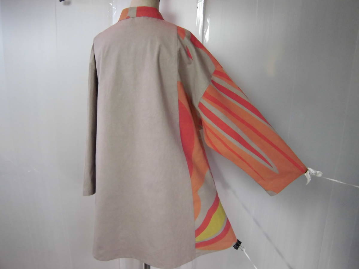 着物リメイク　鯉のぼり　サマーハーフコート（薄地）