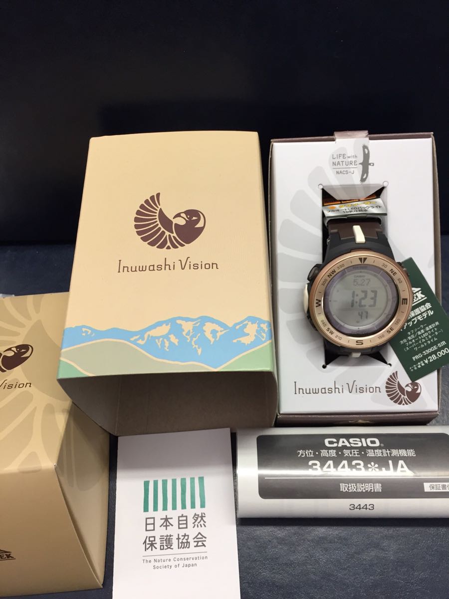 ★★1円～新品・PROTREK・トリプルセンサー・PRG-330GE-5JR・イヌワシヴィジョン日本自然保護協会・ソーラー・温度・高度・気圧・コンパス_10