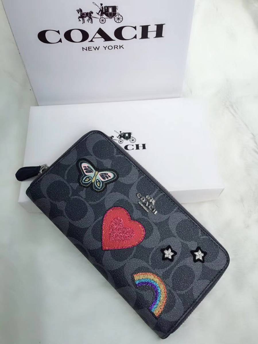 COACH コーチ F26784 長財布 シグネチャーウォレット ブラックハート