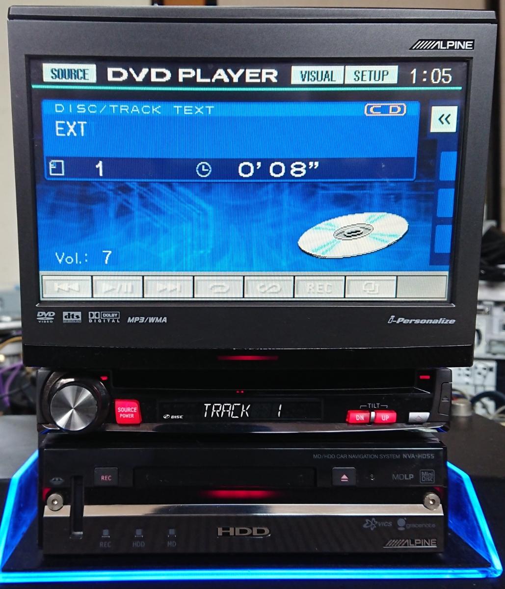 アルパイン IVA-D310EU 地図2008秋 CD DVD AUX NVA-HD55 HDDナビ CD