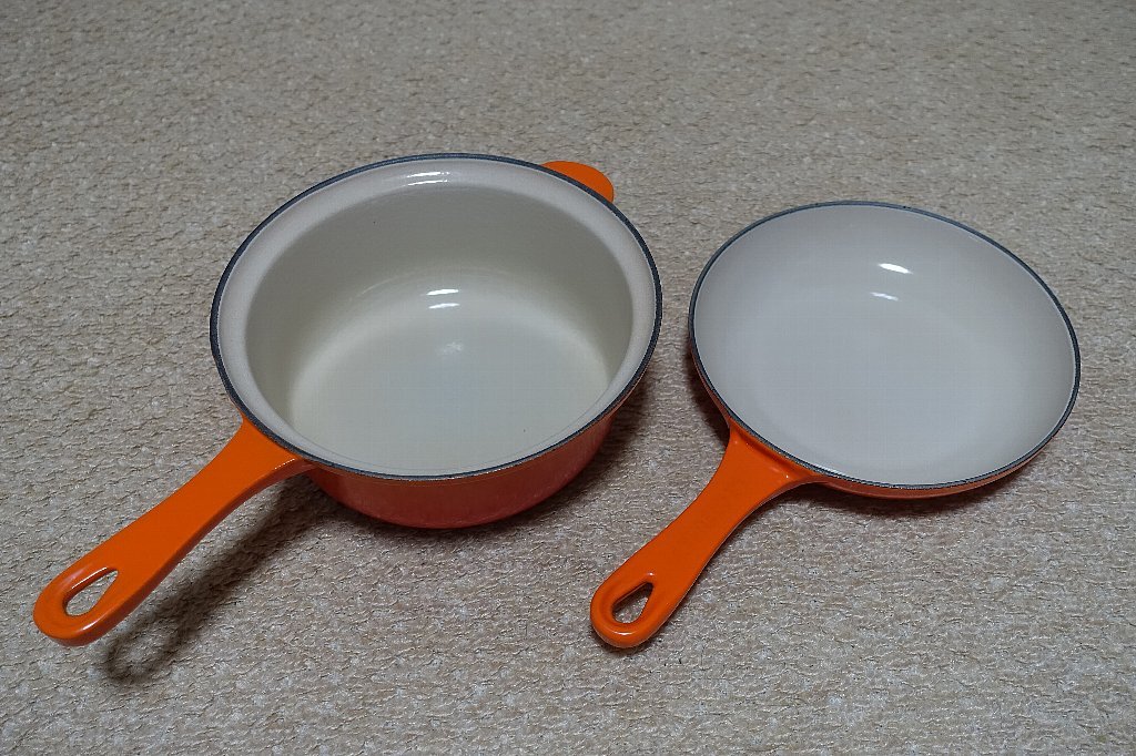 ル・クルーゼ マルチ・ファンクションオレンジ・新品・未使用！ ルクルーゼ マルチ・ファンクション 22cm オレンジ 中古品!! d