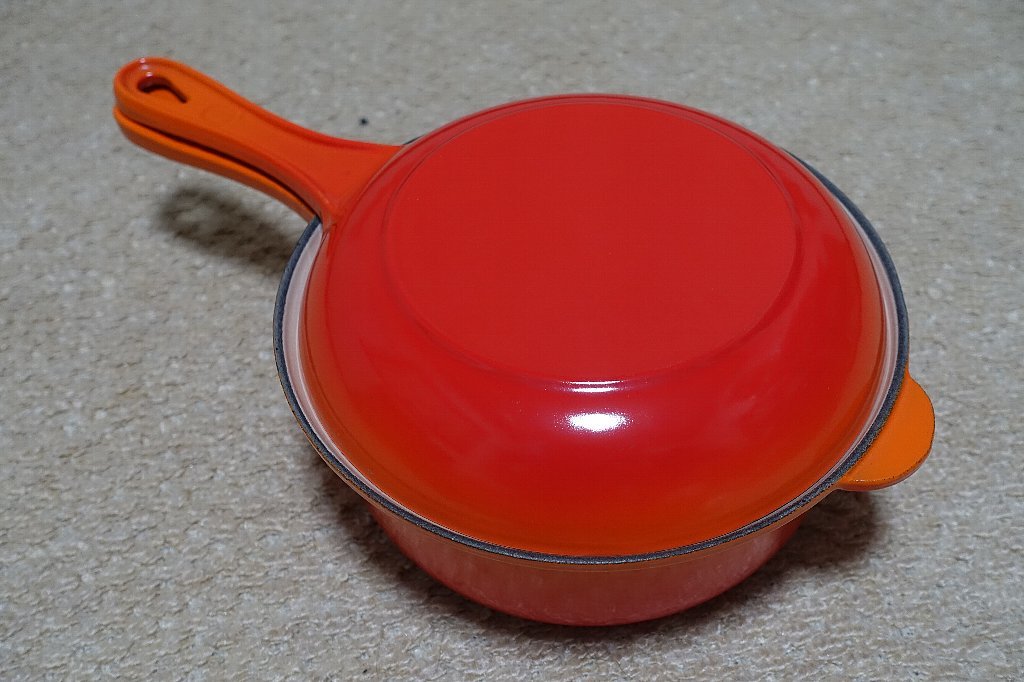 ルクルーゼ マルチ・ファンクション 22cm オレンジ 中古品!! d