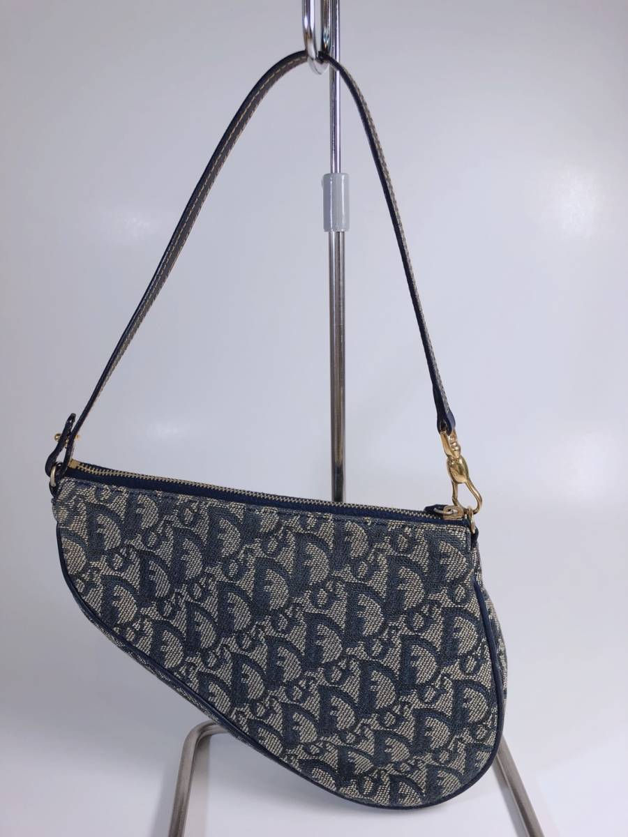 ♪Dior♪ディオール♪ショルダーバッグ♪バッグ♪ChristianDior♪トロッター柄♪サドルバッグ♪アクセサリー♪100円スタート♪送料500円 