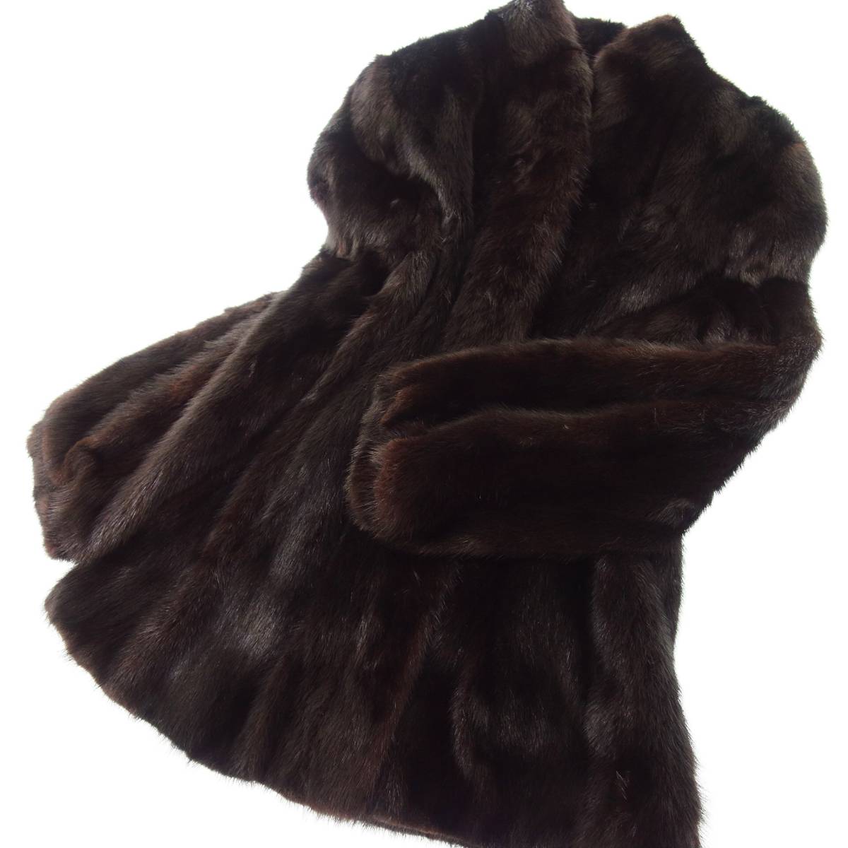 中古◇ミンク ハーフコート 11 黒 毛皮 MINK ファー ,ご入札際は 
