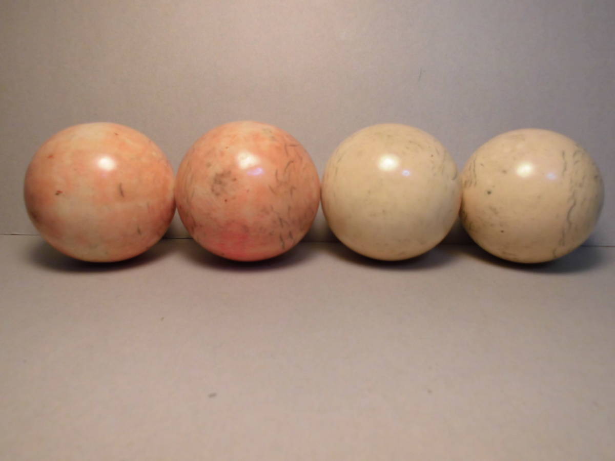 ビリヤード球 ビリヤード 象牙 赤白 四つ球 象牙風 赤白×4個