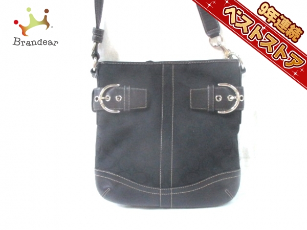 コーチ COACH バッグ ショルダーバッグ ジャガード×レザー 黒 3574 