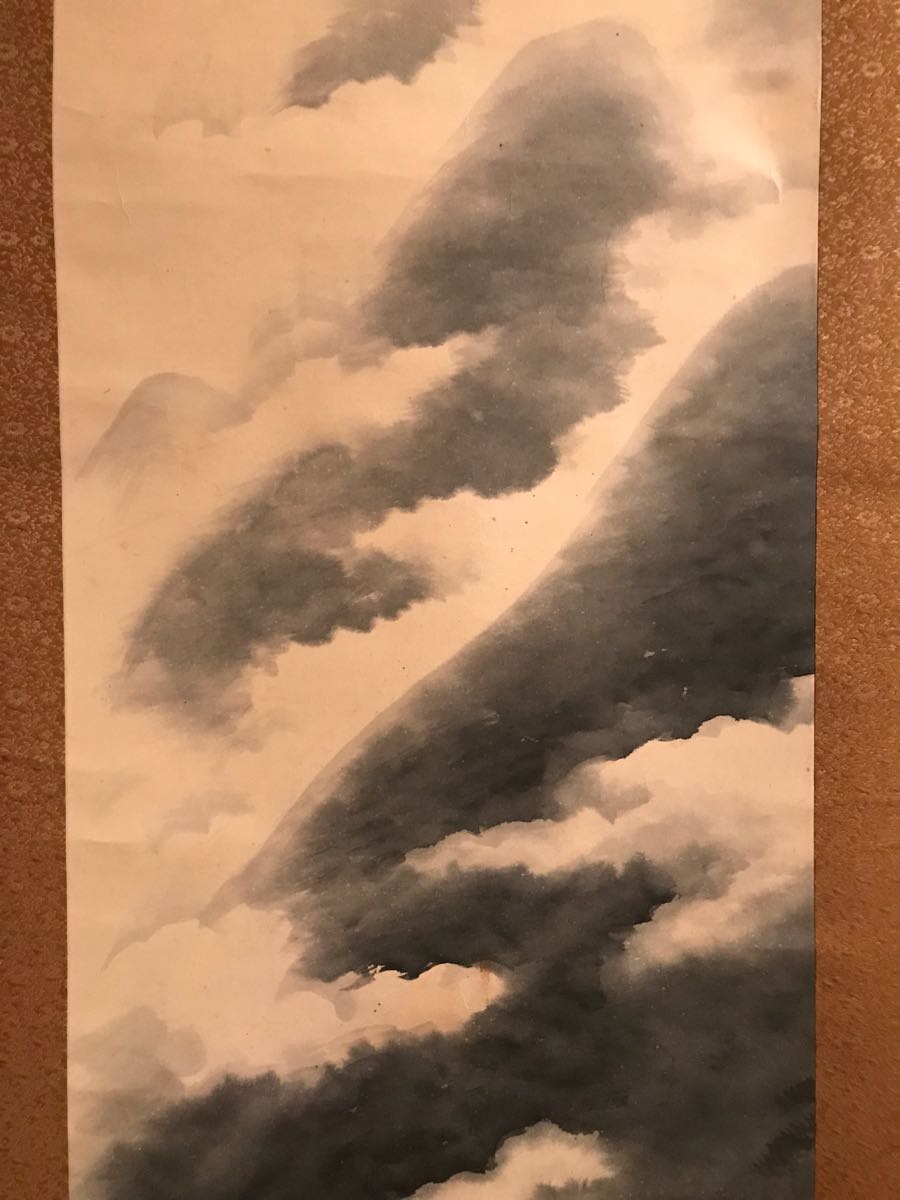 横山大観 松山白雲 紙本 肉筆 共箱 二重箱 日本画 山水 滝 名 【公式通販】