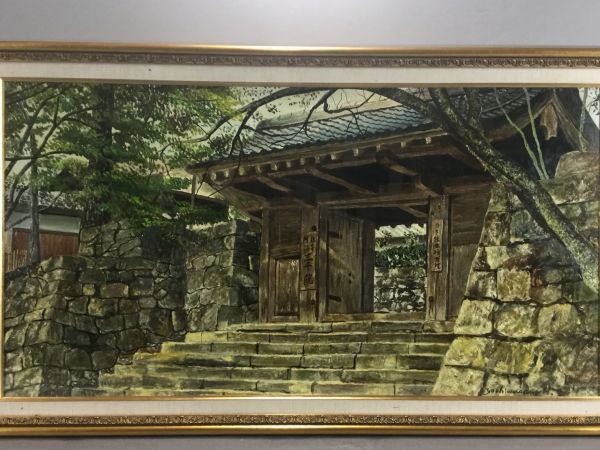 スペックさん専用 油彩□平松義正□三千院□約W10号□大作□逸品□額付絵画d