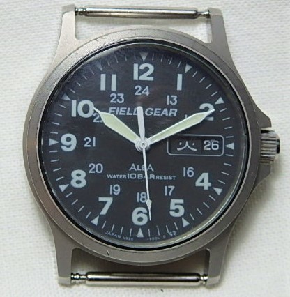 FIELDGEAR V533-6A00 黒文字盤 カレンダー黒 SEIKOセイコー ALBAアルバ 