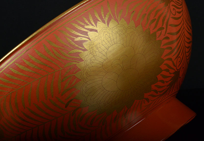 超激得，正規品 【高良】根来漆 金襴手雲龍文蒔絵椀 時代箱