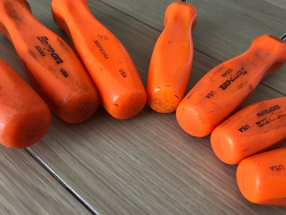 Snap-on スナップオン ドライバーセット 旧グリップ 7本セット オレンジ