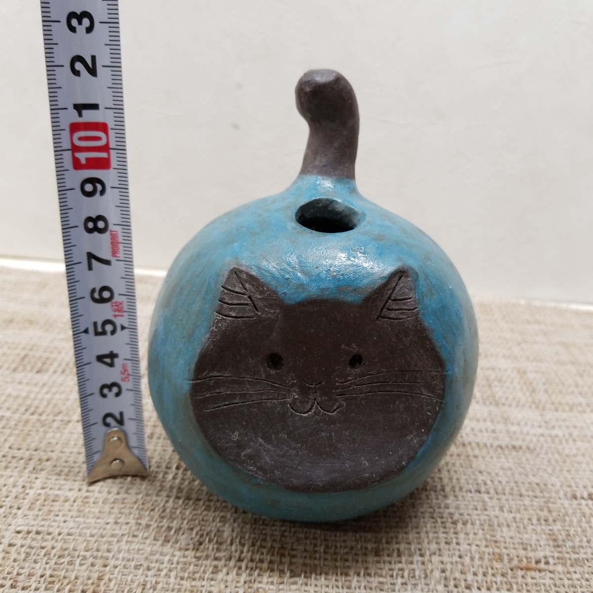 送料無料【ねこ作家 長島伸夫】猫置物 花瓶 テラコッタ 作品（163