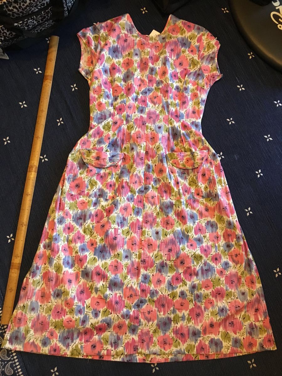 50's SemiteeN 黒×ピンクチェック ヴィンテージ ワンピース 古着