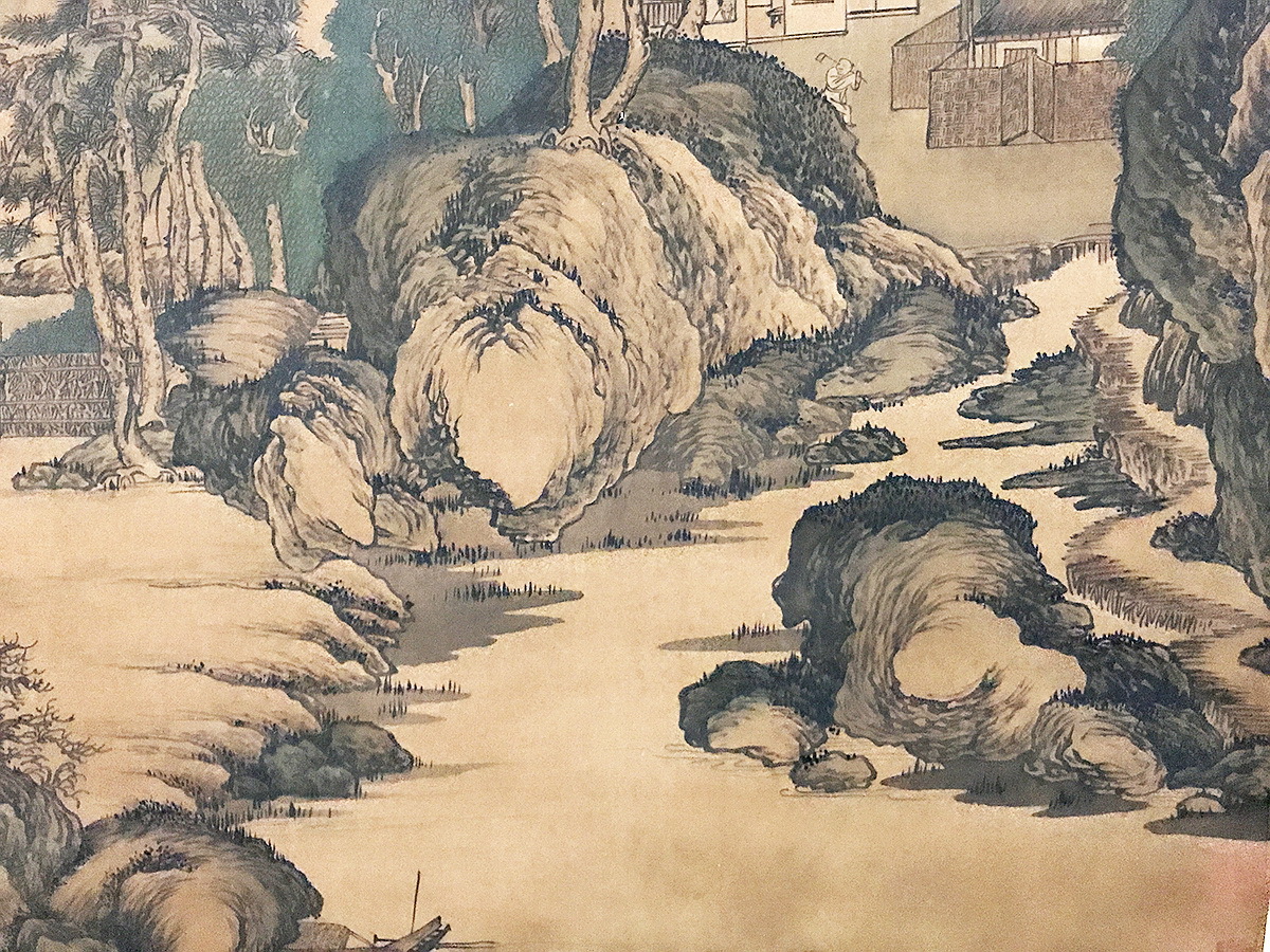 ☆古寶堂☆ KHD475『董源・山水人物図』・中国五代宋初画家・中国美術