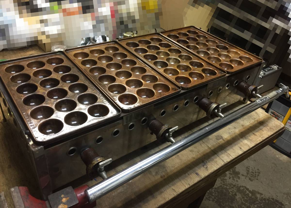 ガス式 たこ焼き器 72穴 4バーナー