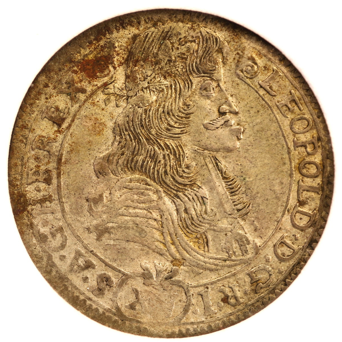 ハンガリー 1686年銘 15クロイツァー銀貨 NNC AU58 レオポルド1世