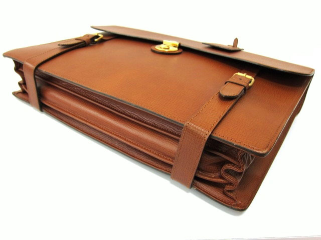 美品 BURBERRY バーバリー 本革 オール レザー 鍵付き ブリーフケース