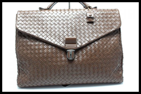 新タグ希少美中古□BOTTEGA VENETA イントレチャート レザー ビジネス
