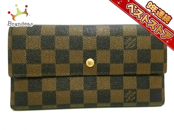 財布 長財布 ルイヴィトン LOUIS VUITTON ダミエ・キャンバス エベヌ 