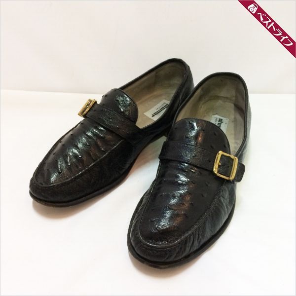 人気SALE，格安 1円 本物 stemar ステマー ローファー オーストリッチ ベルトデザイン ブラック 011(25.5cm)｜売買されたオークション情報、yahooの商品情報をアーカイブ公開 - オークファン 25.5cm