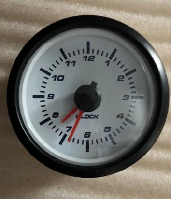 52mm アナログ 時計 ブラックリム ホワイトフェイス 追加メーター 52φ